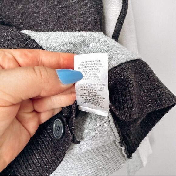 Boutique Grey & Cream Soft Knit Cardigan Size Small - Picture 5 of 6